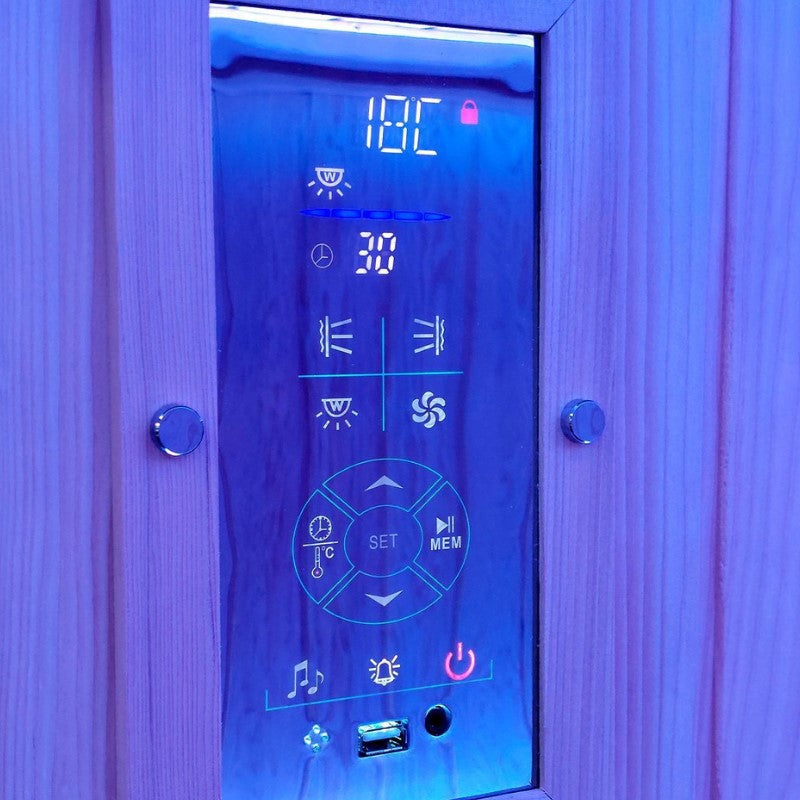 2 Person Infrared Indoor Corner Sauna Controls