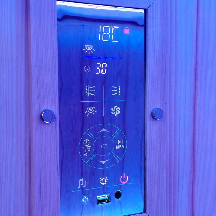 2 Person Infrared Indoor Corner Sauna Controls