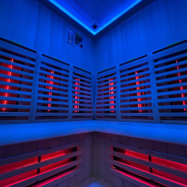 2 Person Infrared Indoor Corner Sauna Internal View