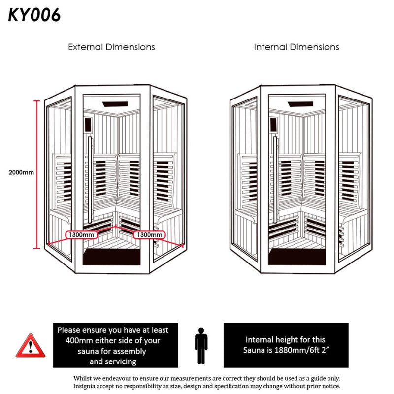 2 Person Infrared Indoor Corner Sauna Schematics