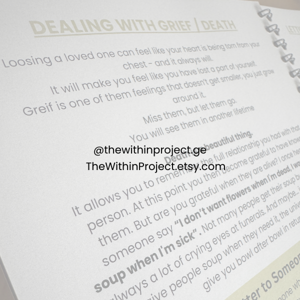 Example of the 'Dealing with Grief & Death' page