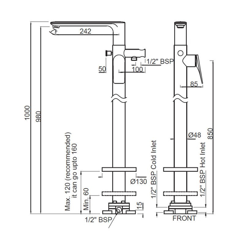single lever bath mixer​