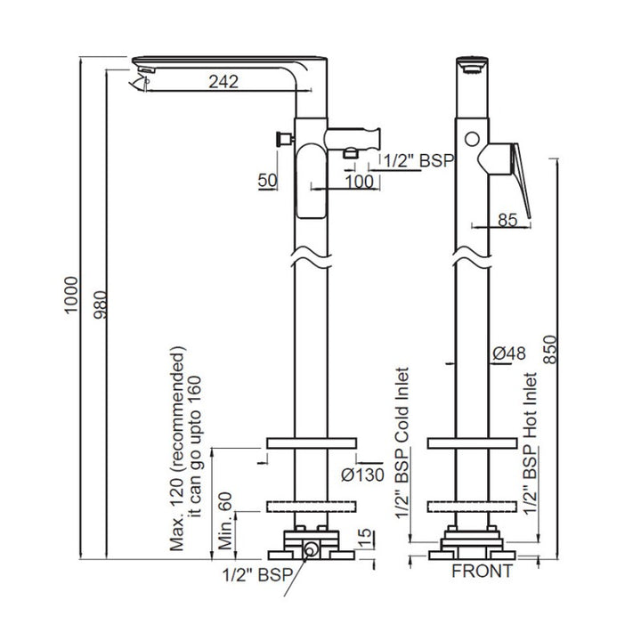 single lever bath mixer​