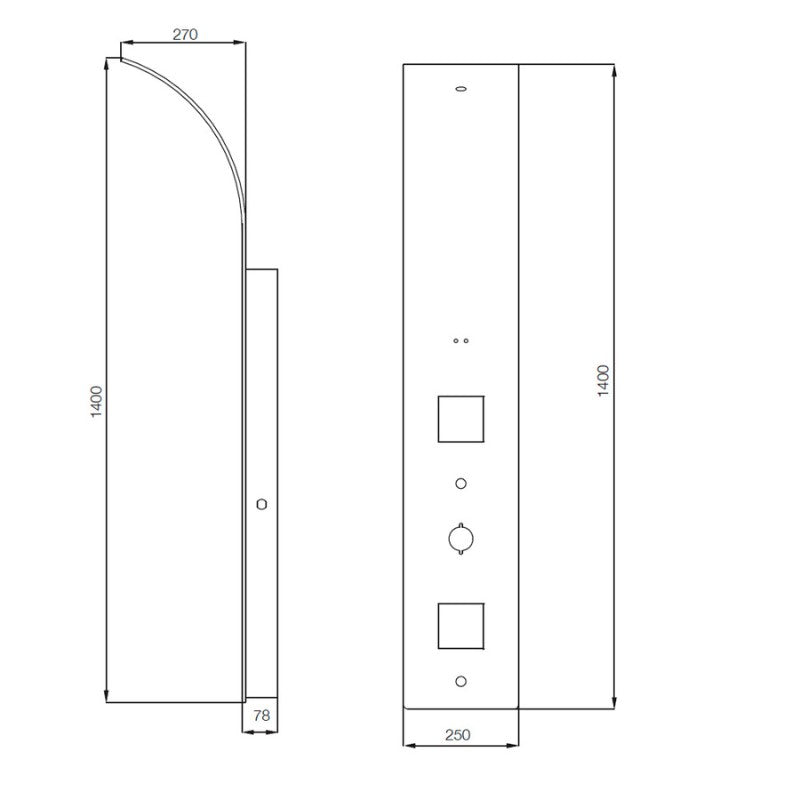 drawing of shower panel