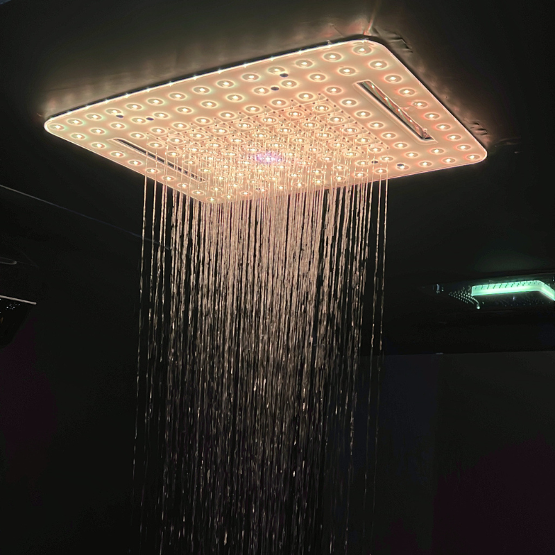 Rainjoy Lumos Rain and Waterfall Shower Head Lighting 600x472mm