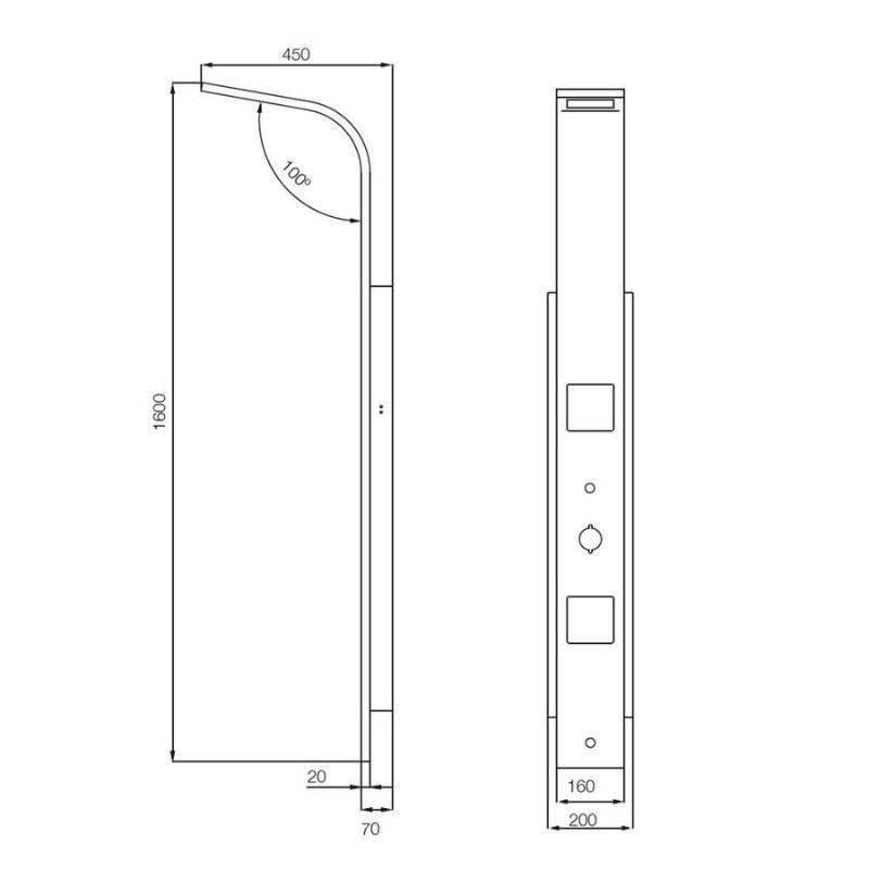  drawing of the shower panel