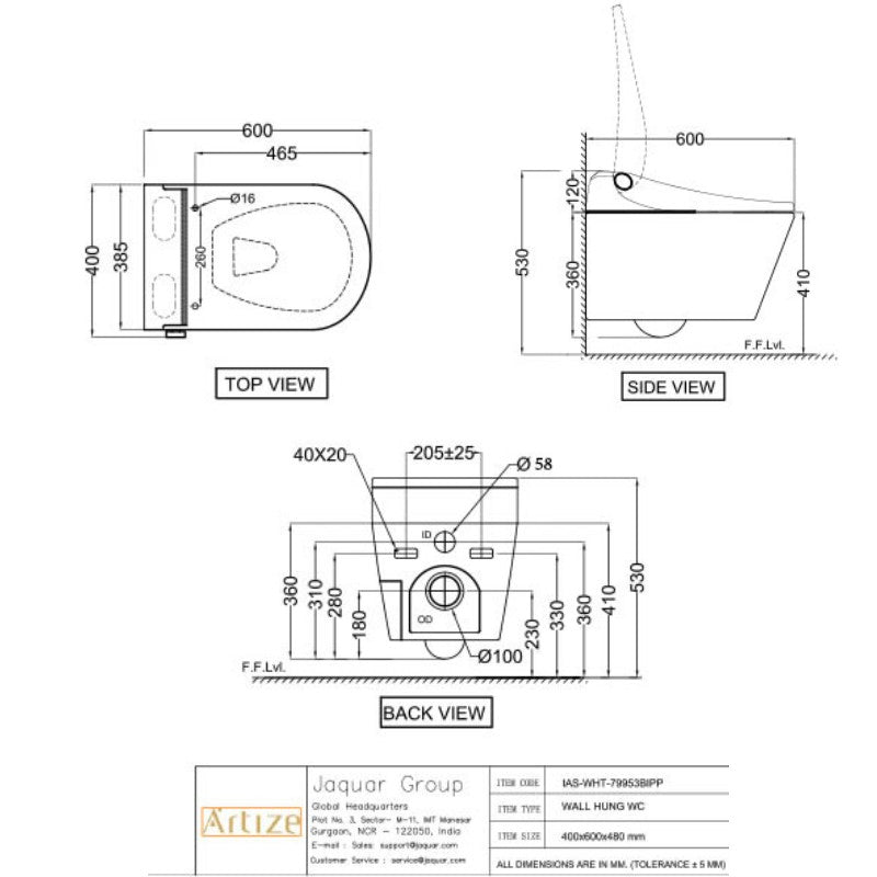 toilet wall hung design