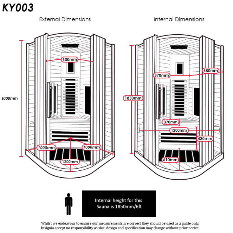 2 Person Infrared Corner Sauna KY003