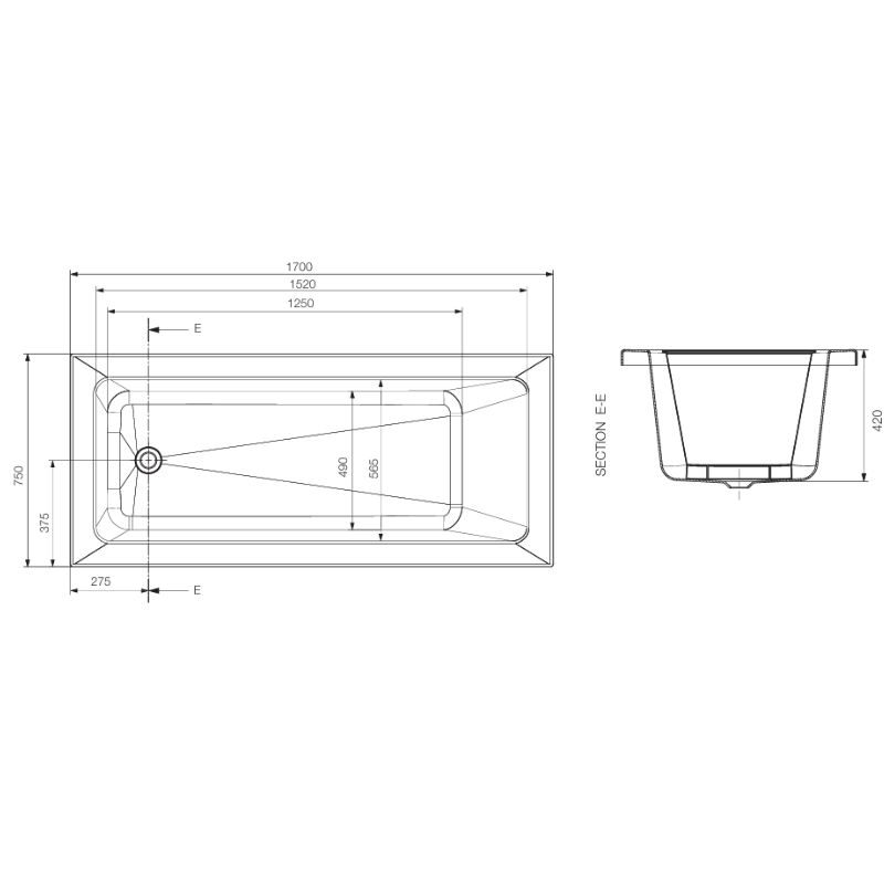 built-in bathtub design