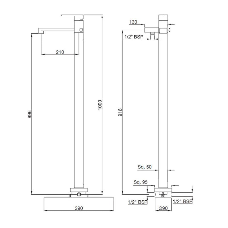 single lever bath mixer